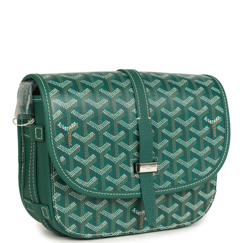 Goyard Goyardine Green Belvedere PM Palladium Hardware