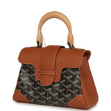 Goyard Saigon Souple Mini Bag Black and Brown Goyardine Canvas Palladium Hardware