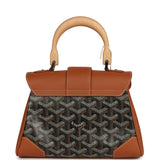 Goyard Saigon Souple Mini Bag Black and Brown Goyardine Canvas Palladium Hardware
