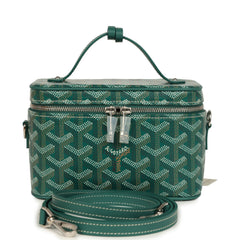 Goyard Goyardine Canvas Green Mini Muse Vanity Bag Palladium Hardware