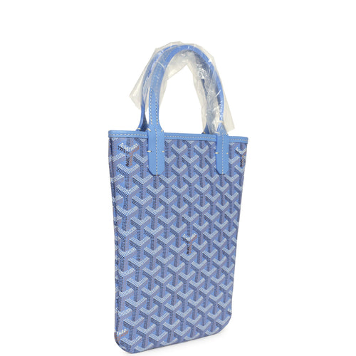 Goyard Goyardine Canvas Iris Poitiers PM Bag Palladium Hardware
