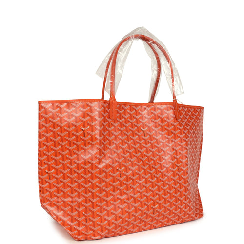 Goyard Goyardine Orange Saint Louis GM Tote Bag Palladium Hardware