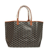 Goyard Goyardine Black and Brown Saint Louis PM Tote Bag Palladium Hardware