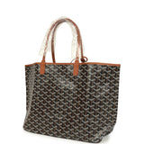 Goyard Goyardine Black and Brown Saint Louis PM Tote Bag Palladium Hardware