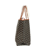 Goyard Goyardine Black and Brown Saint Louis PM Tote Bag Palladium Hardware