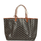 Goyard Goyardine Black and Brown Saint Louis PM Tote Bag Palladium Hardware