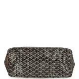 Goyard Goyardine Black and Brown Saint Louis PM Tote Bag Palladium Hardware