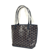 Goyard Goyardine Anjou Navy Blue Mini Bag Palladium Hardware