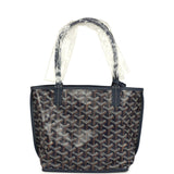 Goyard Goyardine Anjou Navy Blue Mini Bag Palladium Hardware