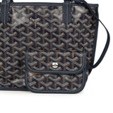 Goyard Goyardine Anjou Navy Blue Mini Bag Palladium Hardware
