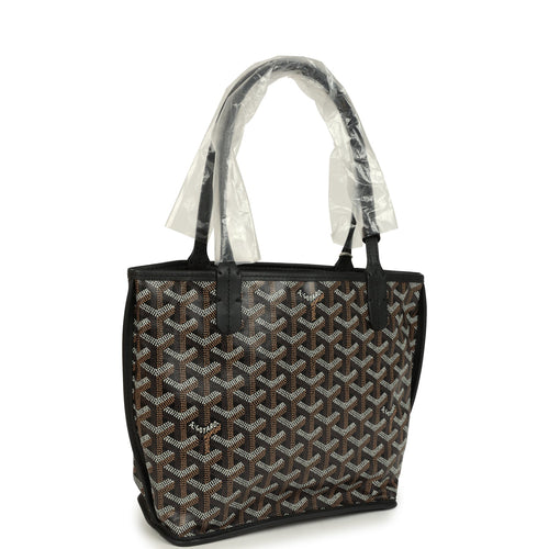 Goyard Goyardine Anjou Black Mini Bag Palladium Hardware