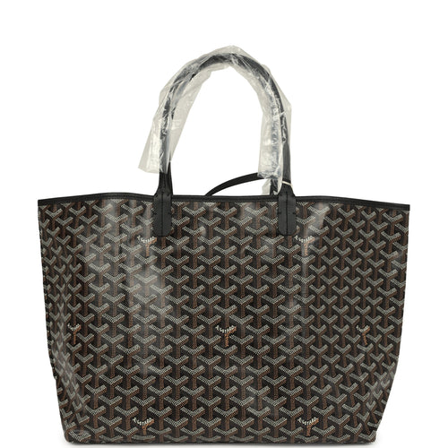 Goyard Goyardine Black Saint Louis PM Tote Bag Palladium Hardware
