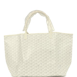 Goyard Goyardine Canvas White Saint Louis GM Tote Palladium Hardware
