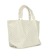 Goyard Goyardine Canvas White Saint Louis GM Tote Palladium Hardware