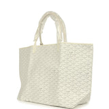 Goyard Goyardine Canvas White Saint Louis GM Tote Palladium Hardware
