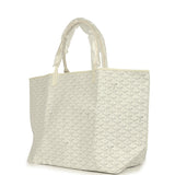 Goyard Goyardine Canvas White Saint Louis GM Tote Palladium Hardware