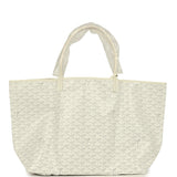 Goyard Goyardine Canvas White Saint Louis GM Tote Palladium Hardware