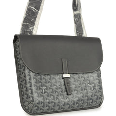Goyard Coursier Messenger Bag Grey Goyardine Canvas & Chevroches Calfskin Palladium Hardware