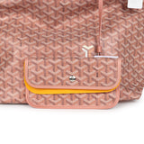 Goyard Goyardine Pearly Coral Boheme PM Hobo Bag Palladium Hardware