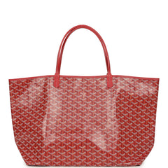 Goyard Goyardine Red Saint Louis GM Tote Bag Palladium Hardware