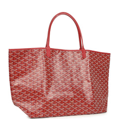Goyard Goyardine Red Saint Louis GM Tote Bag Palladium Hardware
