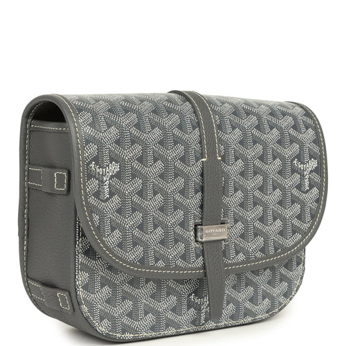 Goyard Goyardine Grey Belvedere PM Bag Palladium Hardware