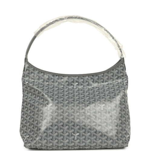 Goyard Goyardine Grey Boheme Hobo Bag Palladium Hardware