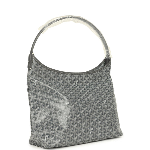 Goyard Goyardine Grey Boheme Hobo Bag Palladium Hardware
