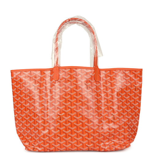 Goyard Goyardine Orange Saint Louis PM Tote Bag Palladium Hardware