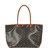 Goyard Goyardine Black and Brown Artois MM Palladium Hardware
