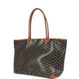 Goyard Goyardine Black and Brown Artois MM Palladium Hardware