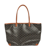 Goyard Goyardine Black and Brown Artois MM Palladium Hardware