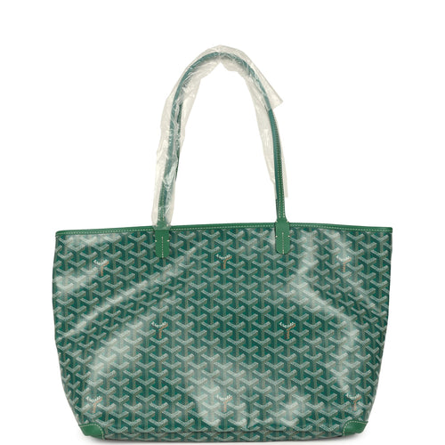 Goyard Goyardine Green Artois MM Tote Palladium Hardware