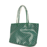 Goyard Goyardine Green Artois MM Tote Palladium Hardware
