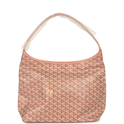 Goyard Goyardine Pearly Coral Boheme PM Hobo Bag Palladium Hardware