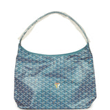 Goyard Goyardine Pearly Blue Boheme PM Hobo Bag Palladium Hardware