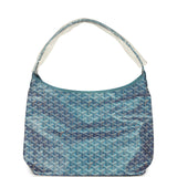 Goyard Goyardine Pearly Blue Boheme PM Hobo Bag Palladium Hardware