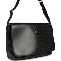 Goyard Goyardine Canvas Black Capetien MM Messenger Bag Palladium Hardware