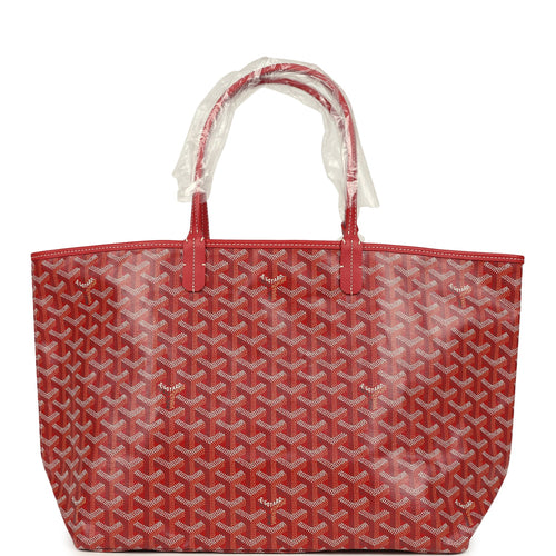 Goyard Goyardine Red Saint Louis PM Tote Bag Palladium Hardware