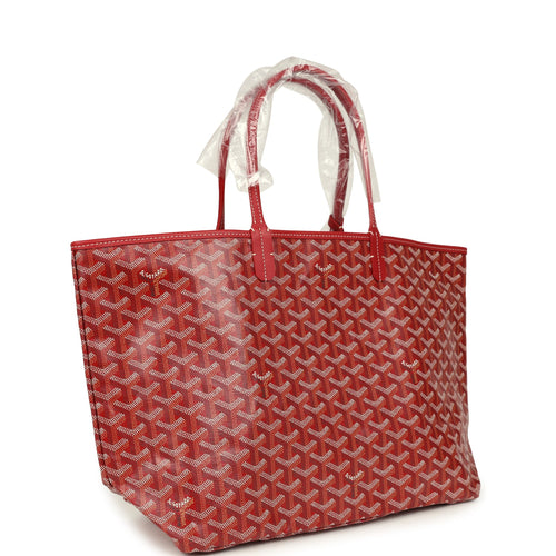 Goyard Goyardine Red Saint Louis PM Tote Bag Palladium Hardware