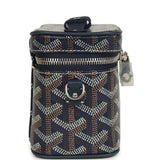 Goyard Goyardine Canvas Navy Blue Nano Muse Vanity Bag Palladium Hardware