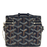 Goyard Goyardine Canvas Navy Blue Nano Muse Vanity Bag Palladium Hardware