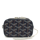 Goyard Goyardine Canvas Navy Blue Nano Muse Vanity Bag Palladium Hardware