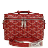 Goyard Goyardine Canvas Red Mini Muse Vanity Bag Palladium Hardware