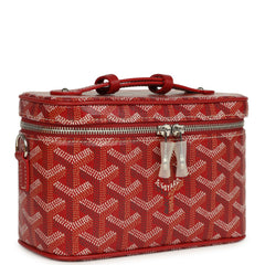 Goyard Goyardine Canvas Red Mini Muse Vanity Bag Palladium Hardware