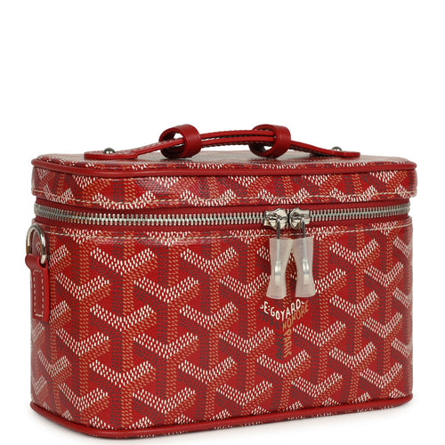 Goyard Goyardine Canvas Red Mini Muse Vanity Bag Palladium Hardware