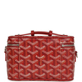 Goyard Goyardine Canvas Red Mini Muse Vanity Bag Palladium Hardware