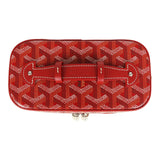 Goyard Goyardine Canvas Red Mini Muse Vanity Bag Palladium Hardware