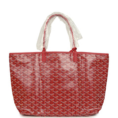 Goyard Goyardine Red Saint Louis PM Tote Bag Palladium Hardware