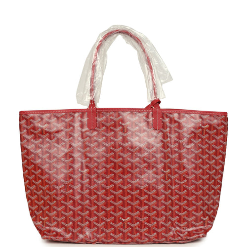 Goyard Goyardine Red Saint Louis PM Tote Bag Palladium Hardware